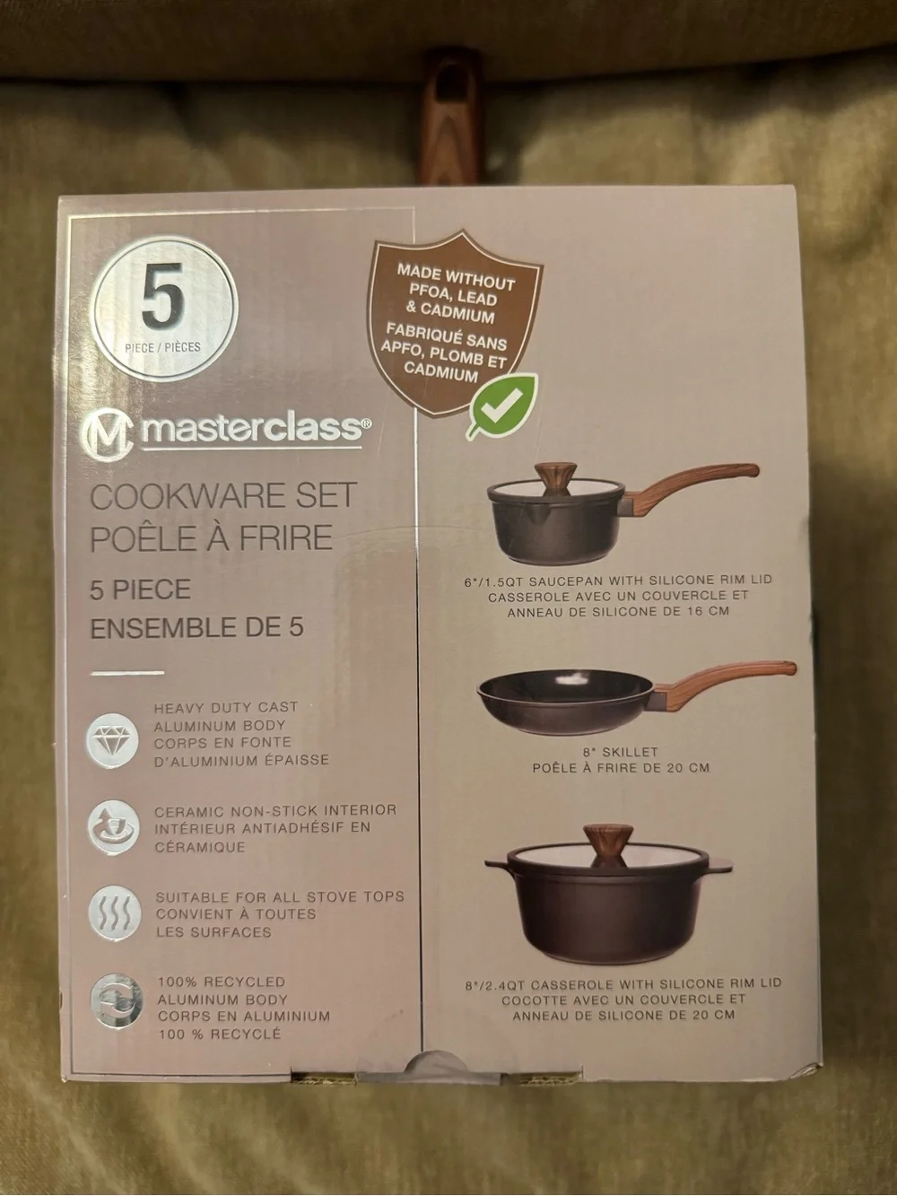 NWT Masterclass 5 pc cookware set